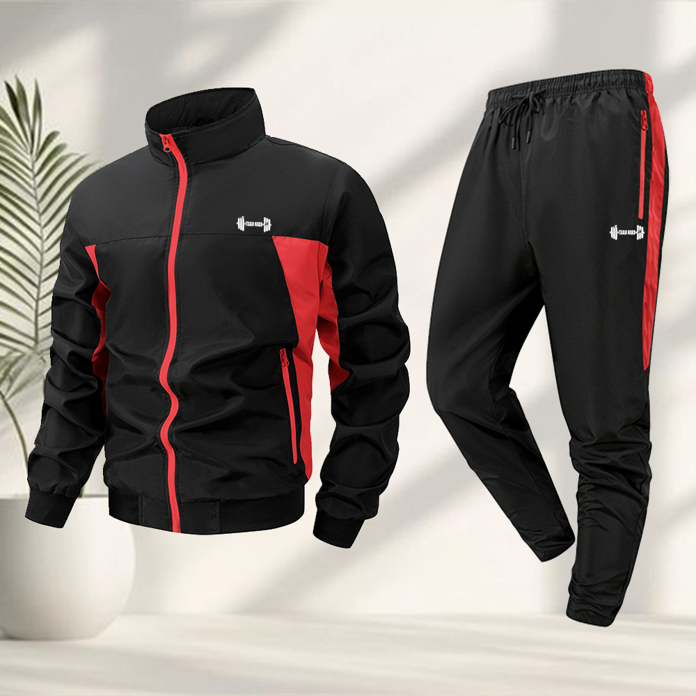 طقم رياضي رجالي عصري بطبعة الد - مراجعة Running Gear Jacket وسعره