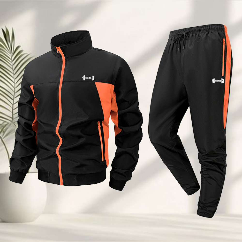 طقم رياضي رجالي عصري بطبعة الد - مراجعة Running Gear Jacket وسعره